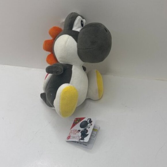 Super Mario Yoshi Sanei All Star Collection 6 inch Sitting Plush Black NWT - Picture 1 of 5